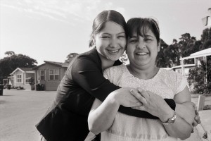 Maria Hernandez, a Santa Cruz Reclaiming Futures participant, with her mom.